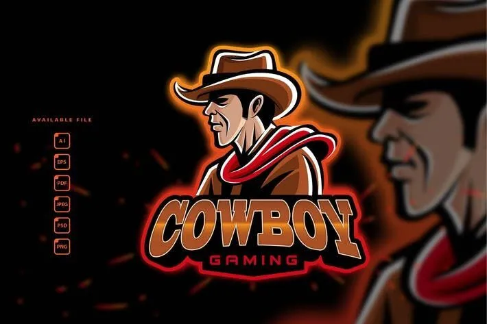 Cowboy Gaming cartoon logo